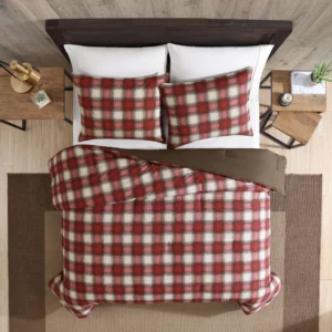 Full/Queen Comforter Set with Color-Block Plaid