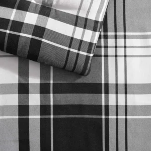 Full/Queen Comforter Set with Ombre Plaid Pattern