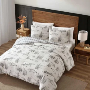 Full/Queen Forest & Mountain Cabin Comforter Set