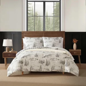 Full/Queen Forest & Mountain Cabin Comforter Set
