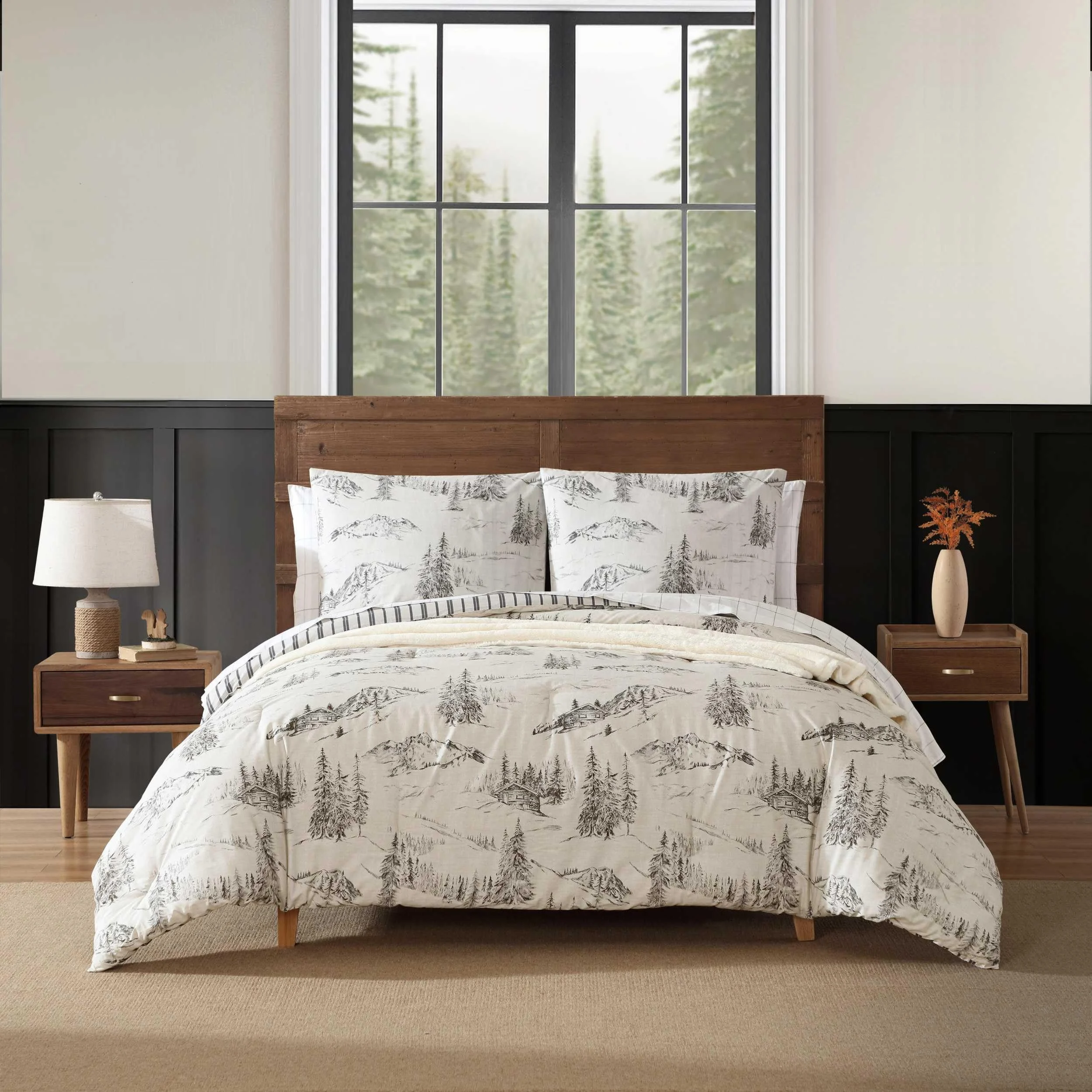 Full/Queen Forest & Mountain Cabin Comforter Set