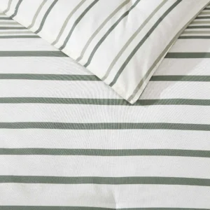 Full/Queen Horizontal Stripe Cotton Comforter Set