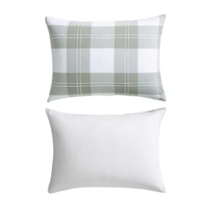 Full/Queen Reversible Cotton Plaid Comforter Set