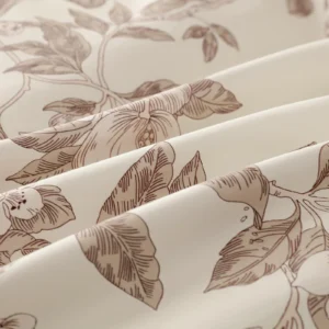 Neutral Floral Vine Print Duvet Cover Set