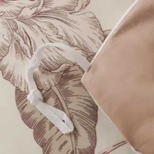 Neutral Floral Vine Print Duvet Cover Set