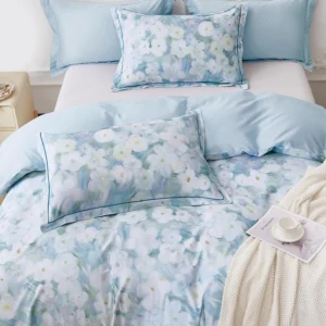 Watercolor Anemone Floral Duvet Cover Set