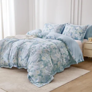 Watercolor Anemone Floral Duvet Cover Set