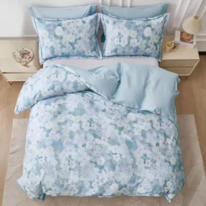 Watercolor Anemone Floral Duvet Cover Set